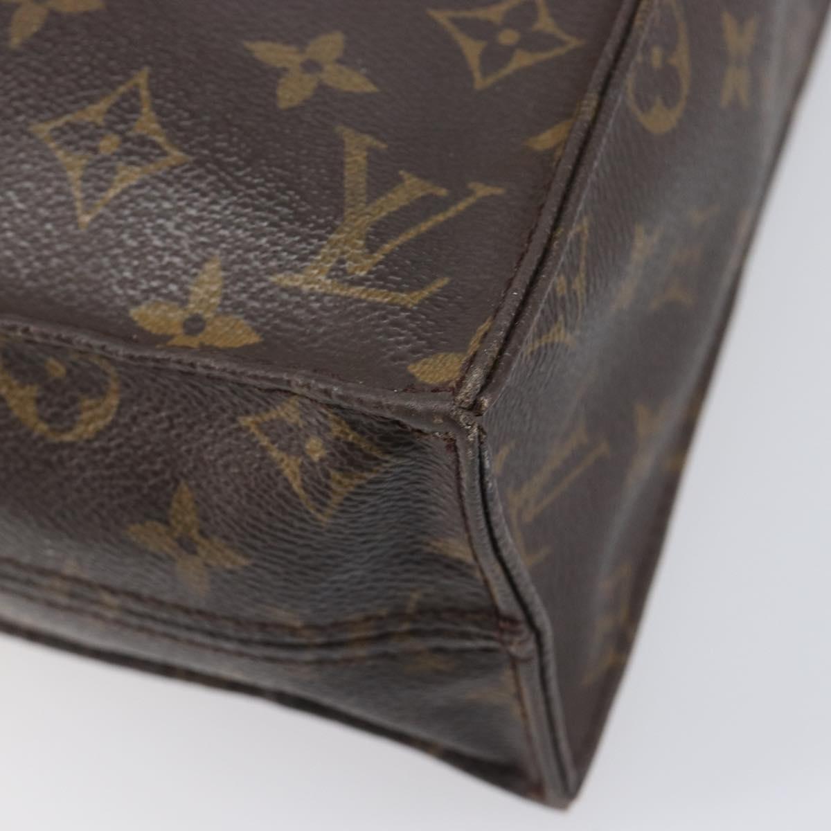 LOUIS VUITTON Monogram Sac Plat Hand Bag M51140 LV Auth BA16574