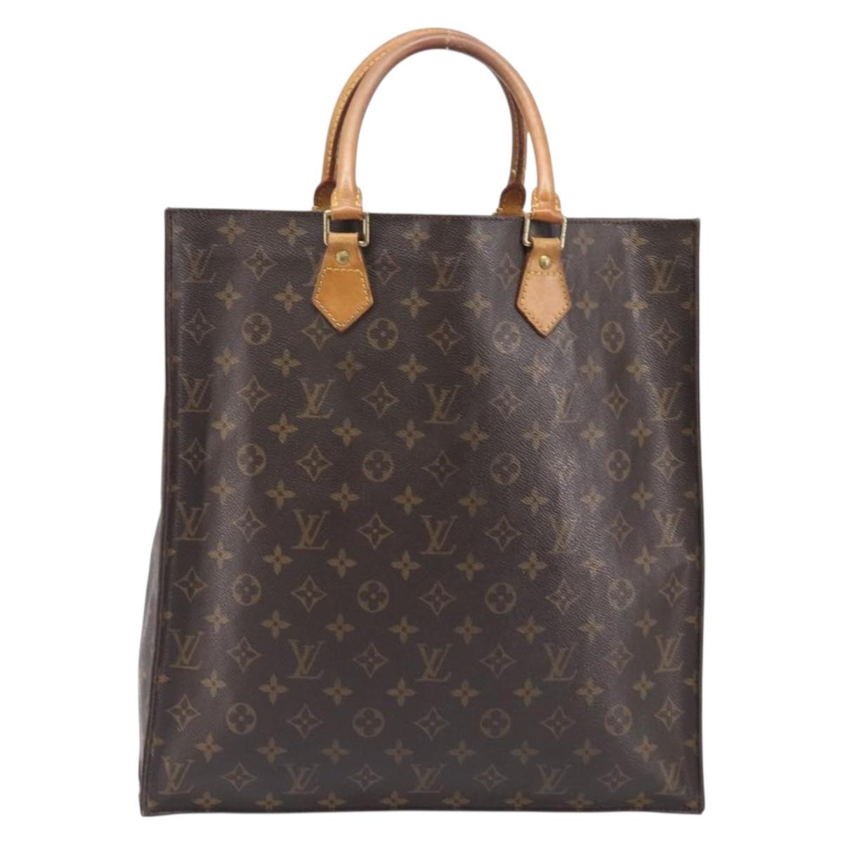 LOUIS VUITTON Monogram Sac Plat Hand Bag M51140 LV Auth BA16574
