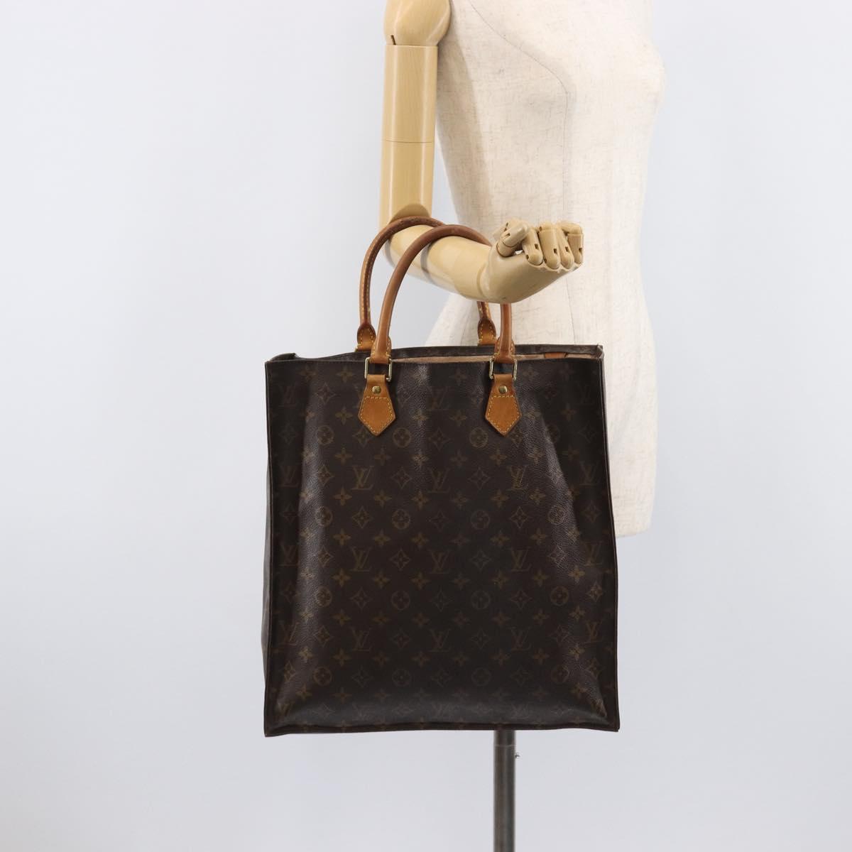 LOUIS VUITTON Monogram Sac Plat Hand Bag M51140 LV Auth BA16574