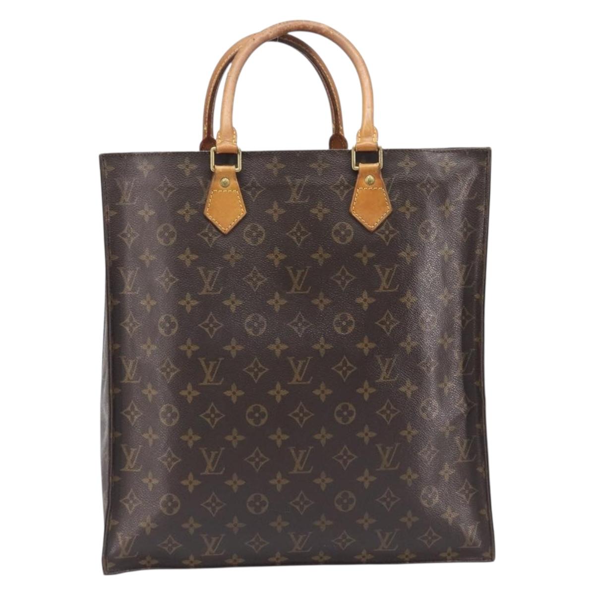 LOUIS VUITTON Monogram Sac Plat Hand Bag M51140 LV Auth BA16574