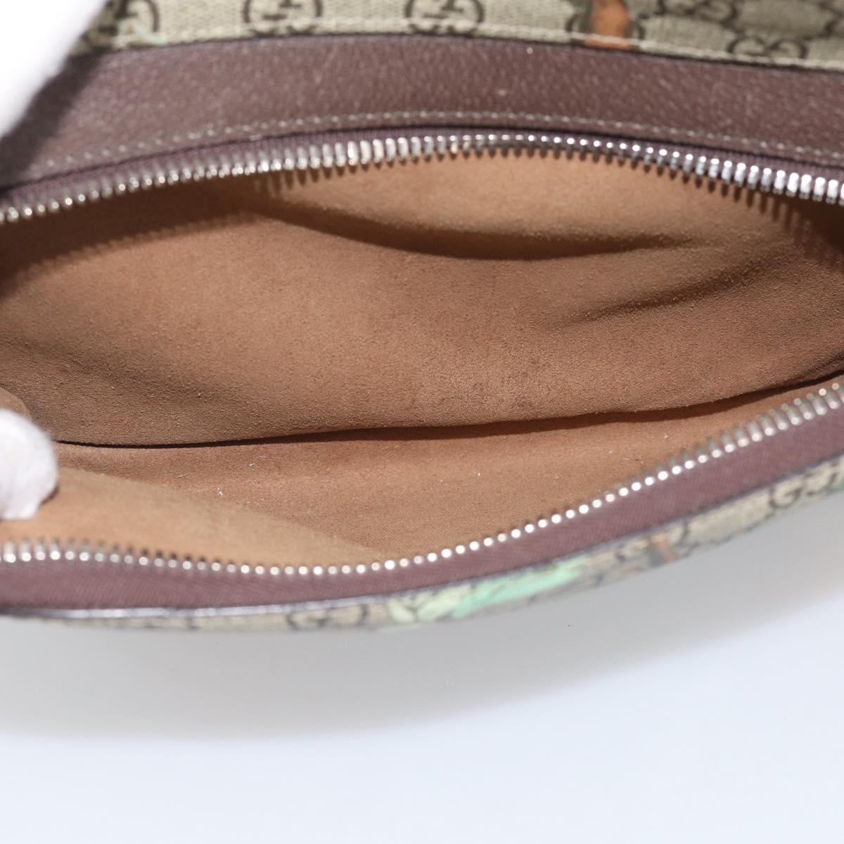 GUCCI GG Supreme Tian Backpack PVC Beige Silver 428027 Auth BA16579V