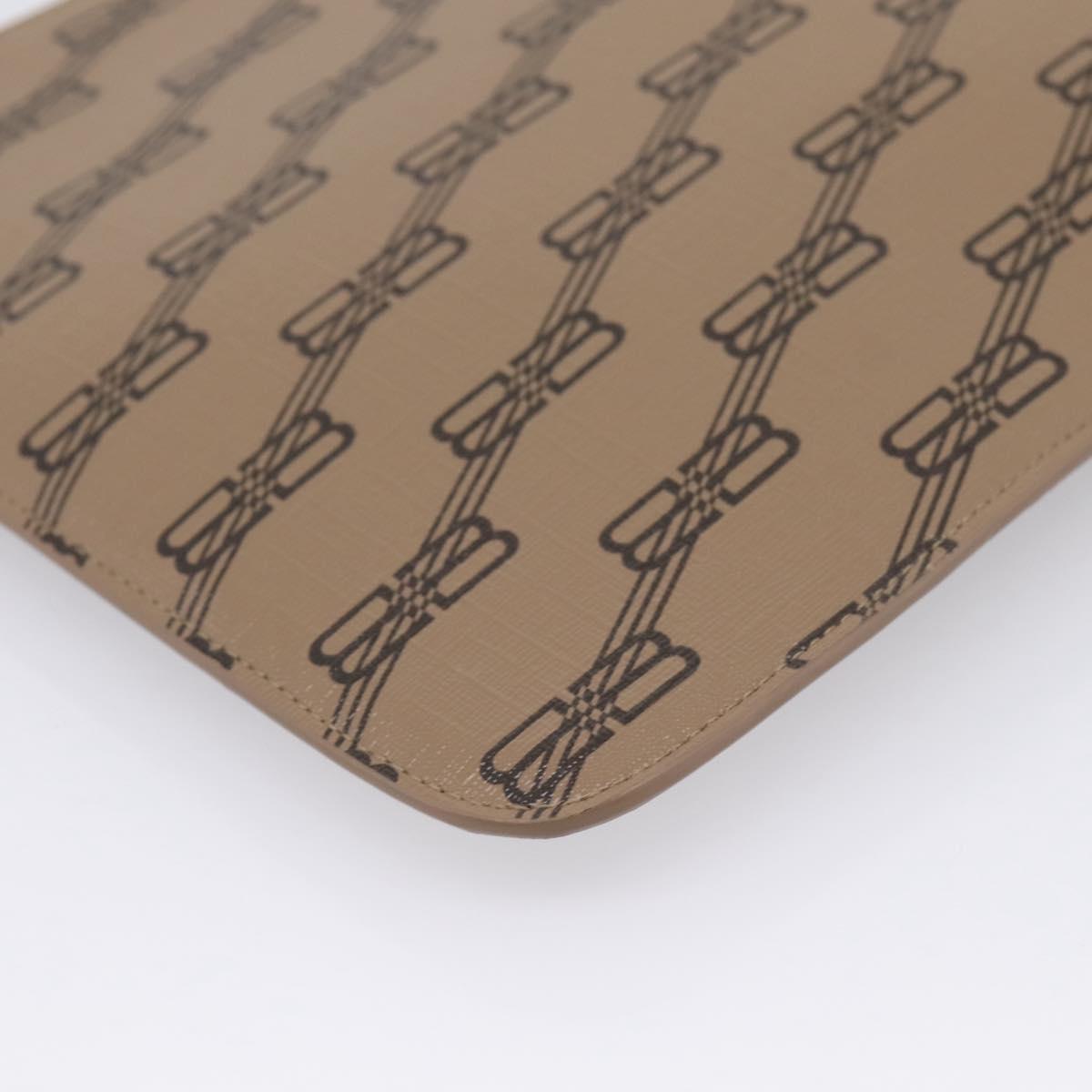Balenciaga BB Monogram Clutch Bag PVC Leather Beige Gold 702627 Auth BA16586A