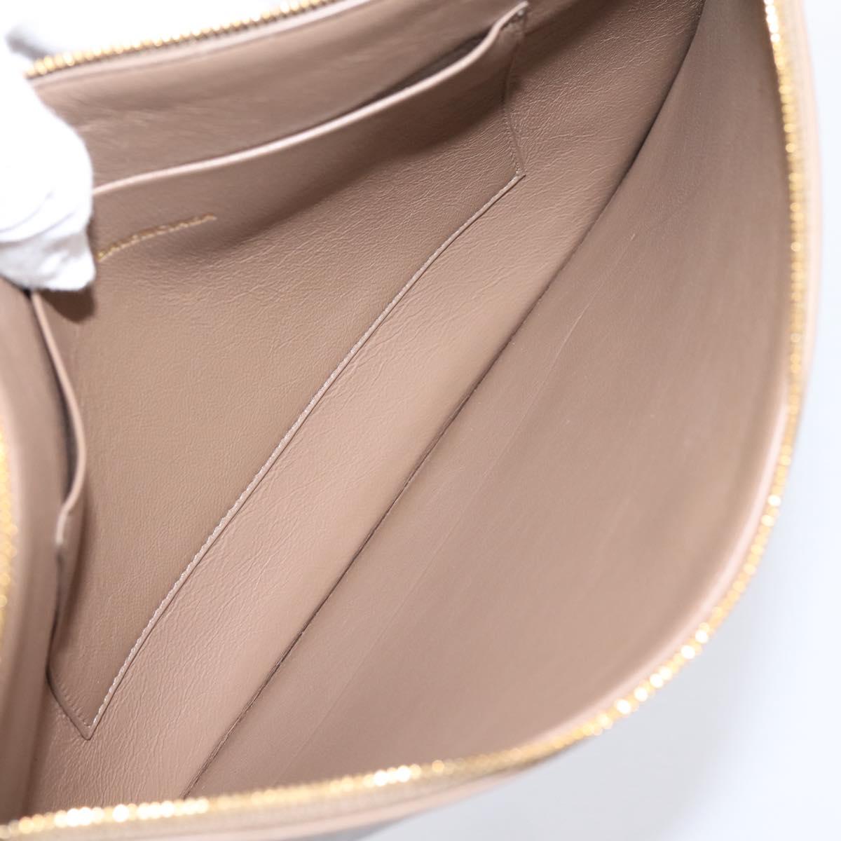 Balenciaga BB Monogram Clutch Bag PVC Leather Beige Gold 702627 Auth BA16586A