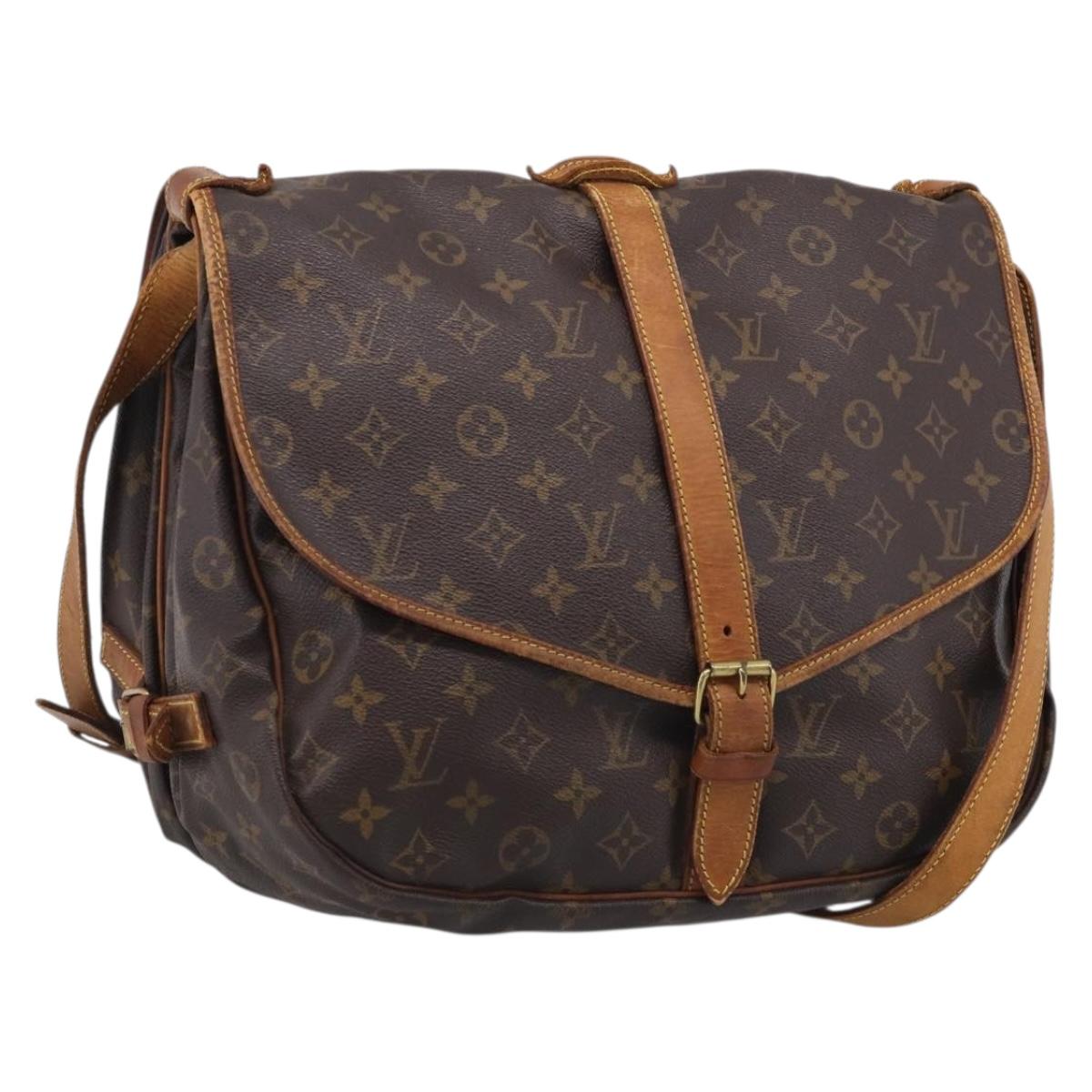 LOUIS VUITTON Monogram Saumur 35 Shoulder Bag M42254 LV Auth BA16591