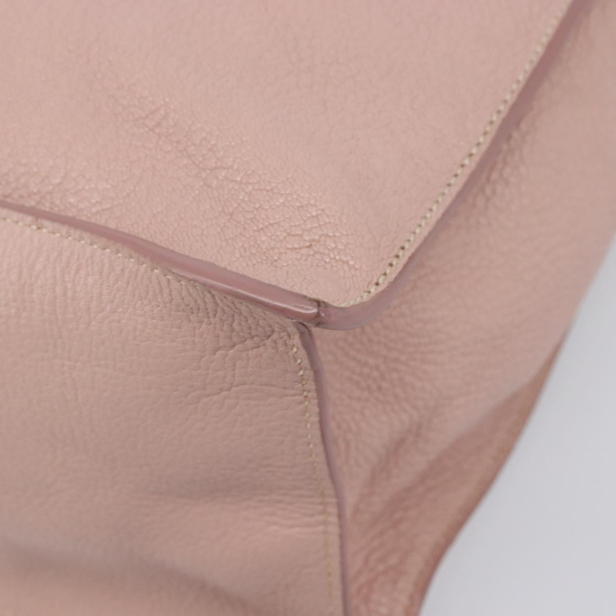 Miu Miu Tote Bag Leather Pink Silver Auth BA16593