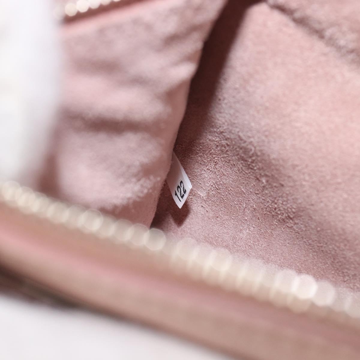 Miu Miu Tote Bag Leather Pink Silver Auth BA16593