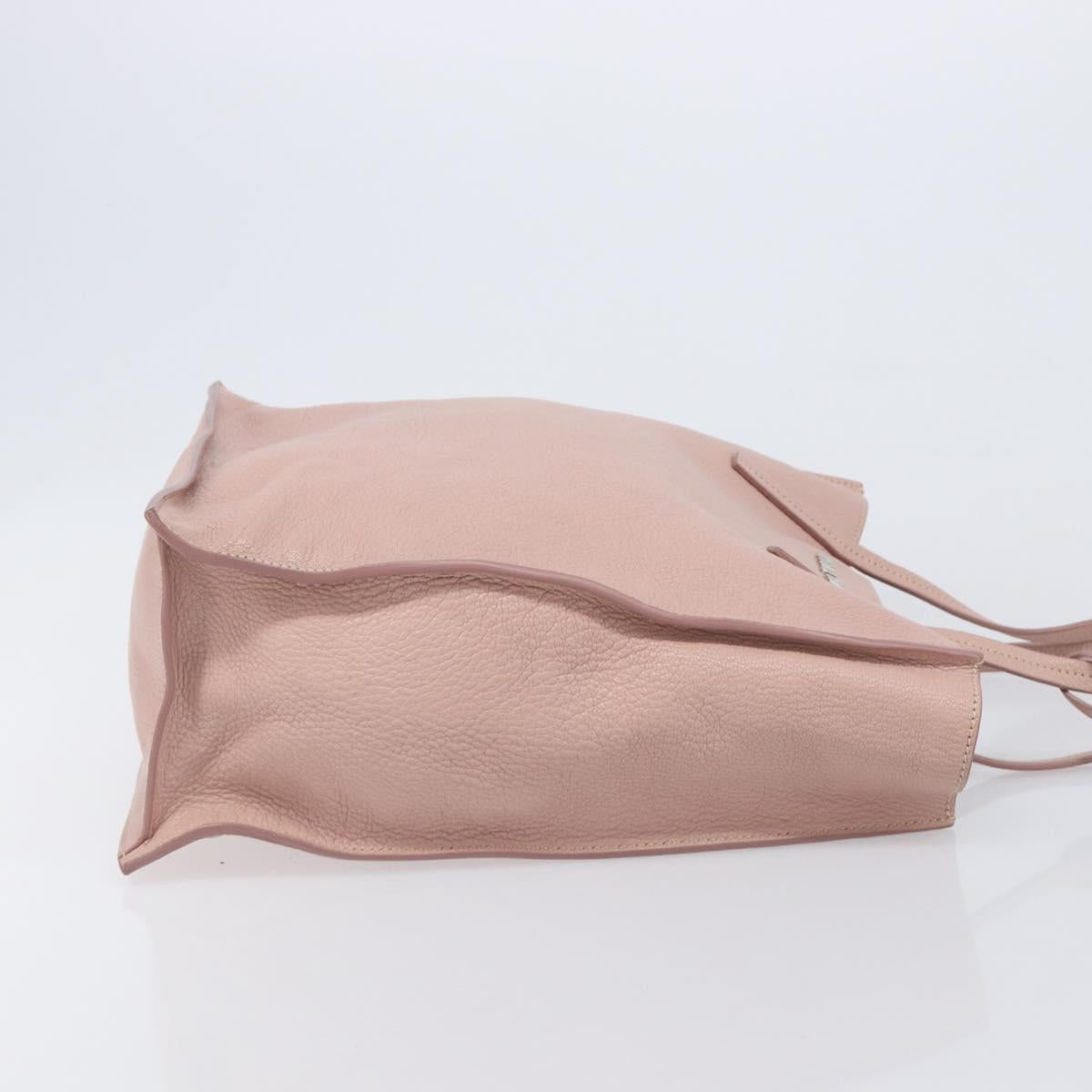 Miu Miu Tote Bag Leather Pink Silver Auth BA16593