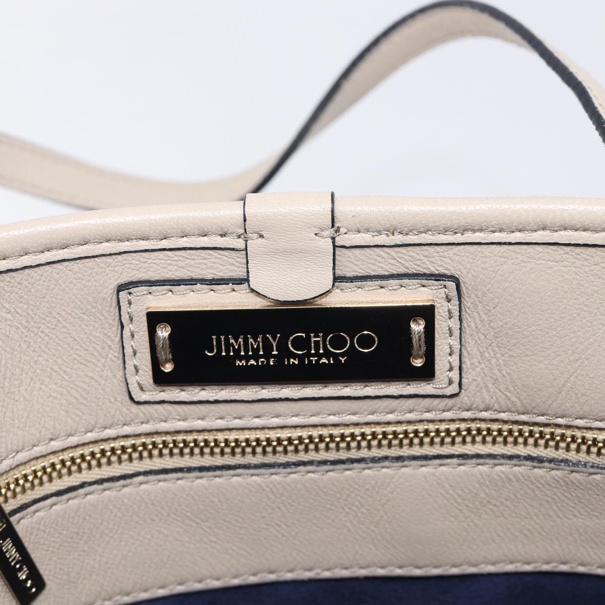 Jimmy Choo Tote Bag Denim Blue Gold Tone Auth BA16594A