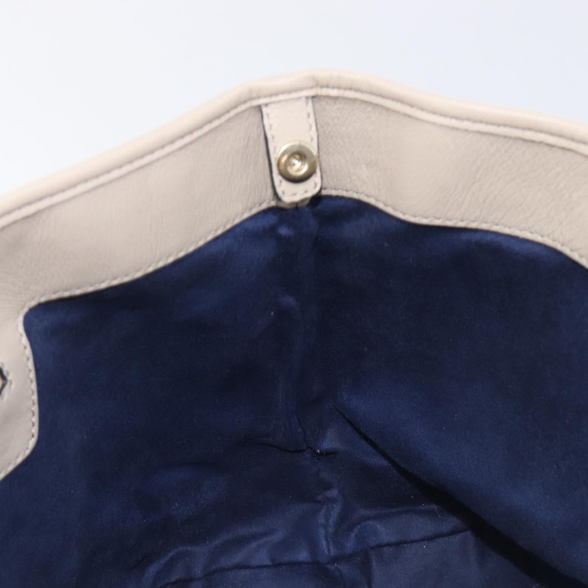 Jimmy Choo Tote Bag Denim Blue Gold Tone Auth BA16594A