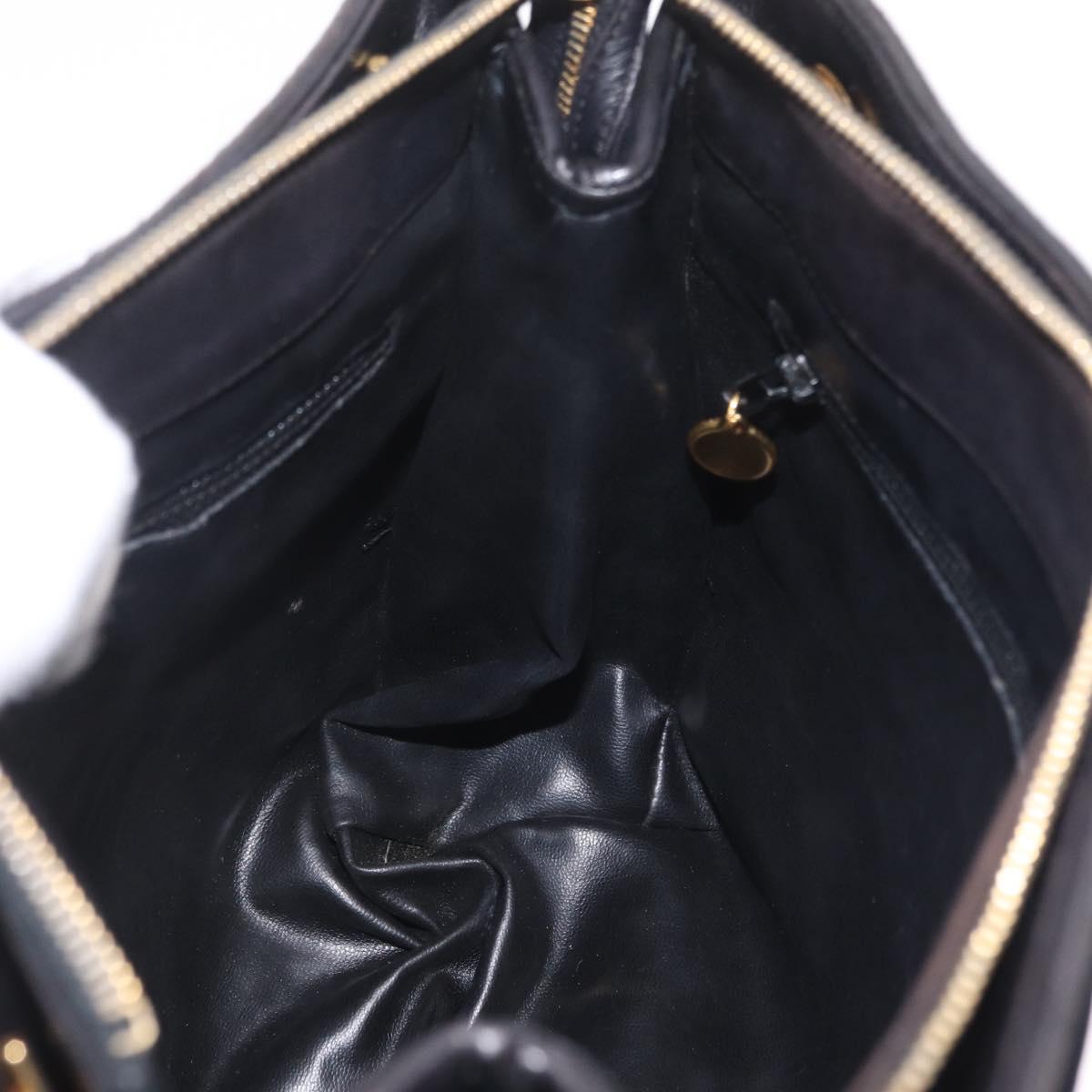 CHANEL COCO Mark Chain Shoulder Bag Velor Black Gold Tone CC Auth BA16599A