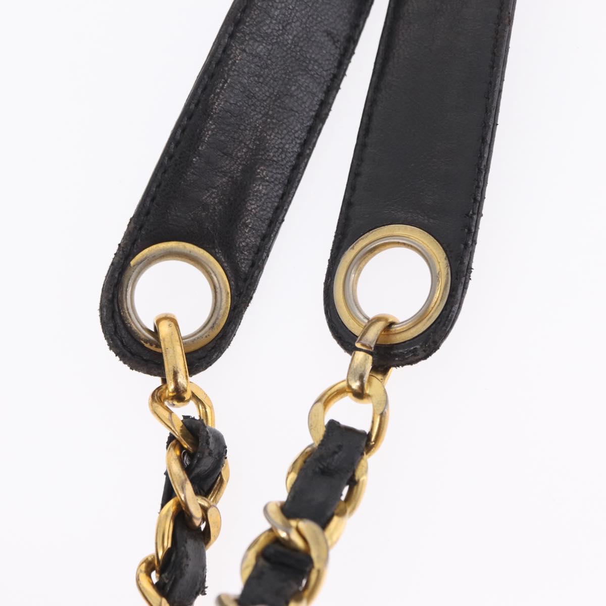 CHANEL COCO Mark Chain Shoulder Bag Velor Black Gold Tone CC Auth BA16599A