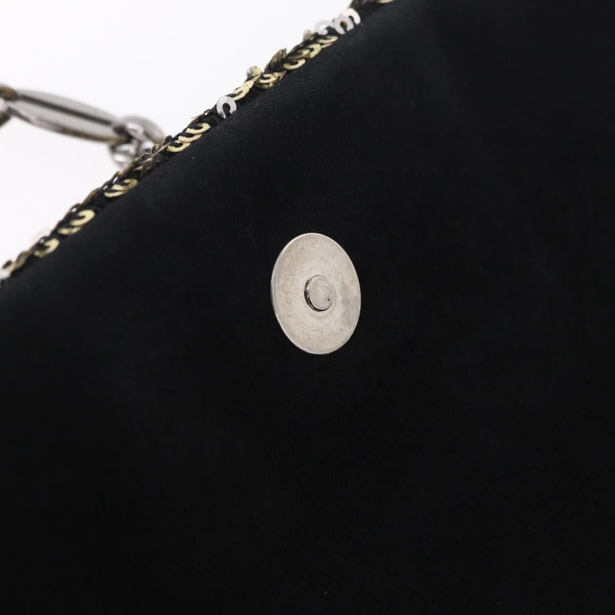 Dolce & Gabbana Miss Charles Chain Shoulder Bag Sequin Gold Silver Auth BA16606V