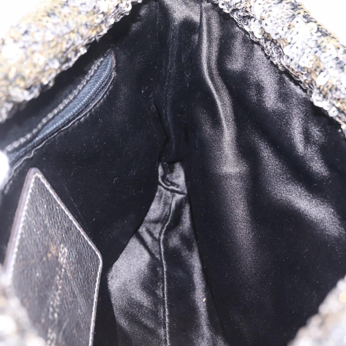 Dolce & Gabbana Miss Charles Chain Shoulder Bag Sequin Gold Silver Auth BA16606V