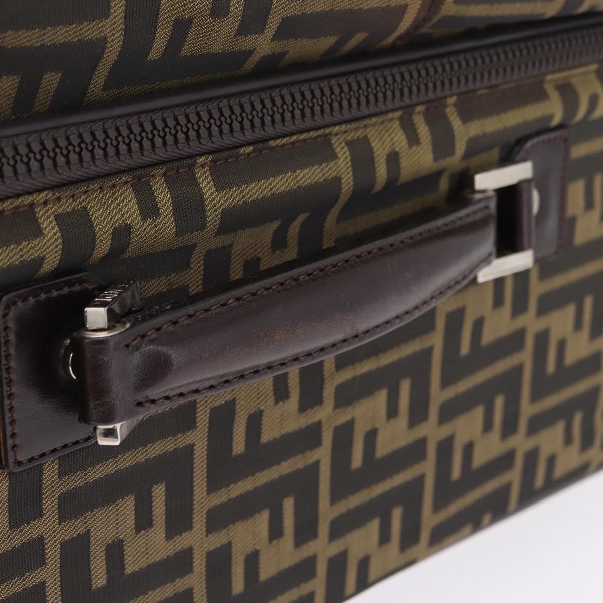 FENDI Zucca Canvas Suitcase Black Silver Auth BA16609V