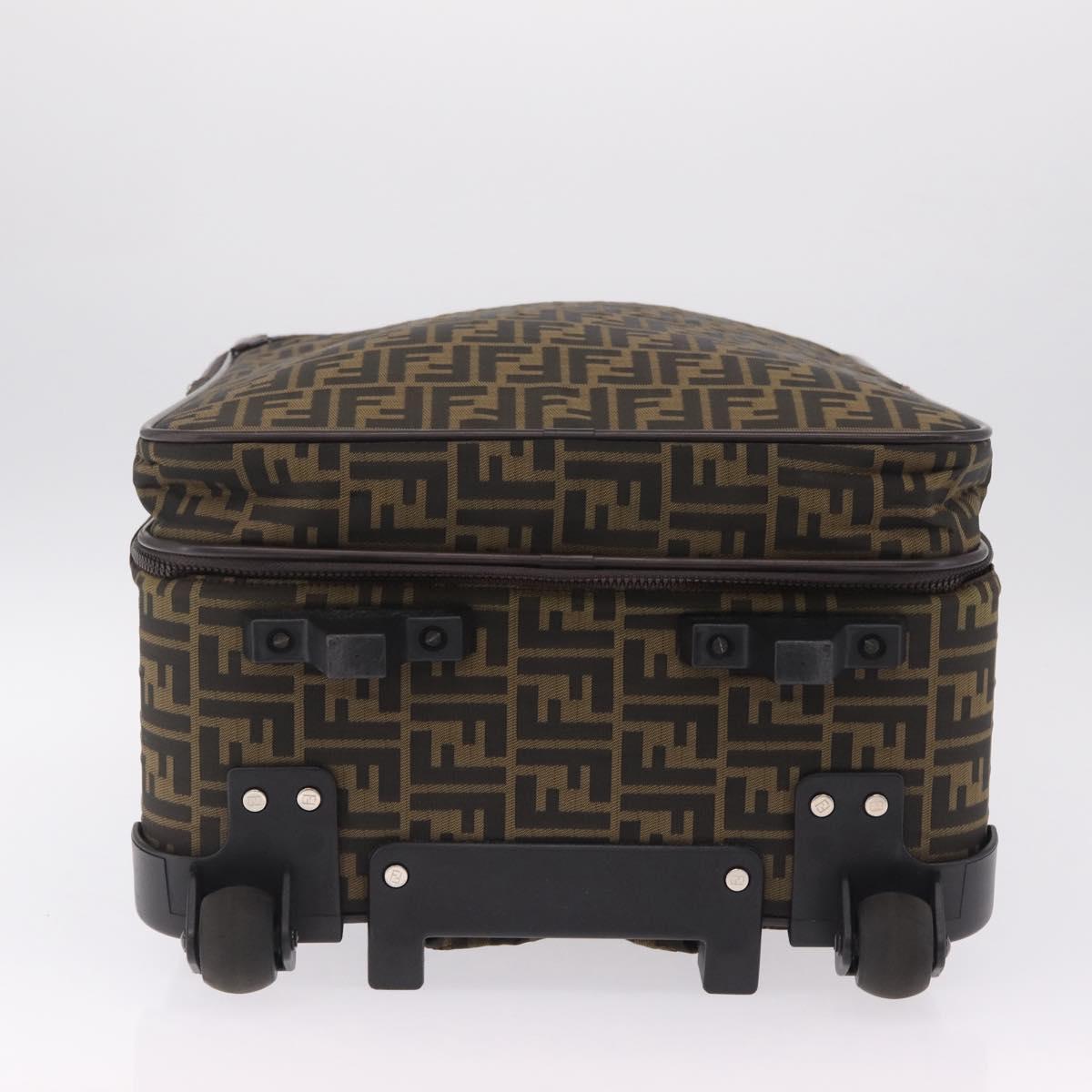 FENDI Zucca Canvas Suitcase Black Silver Auth BA16609V