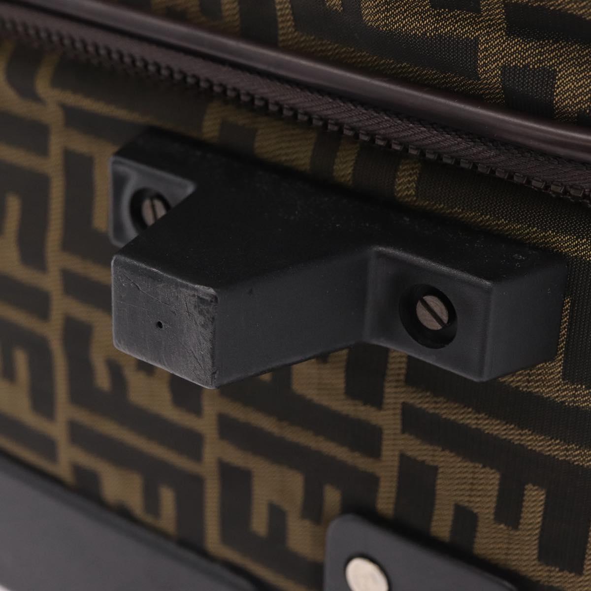 FENDI Zucca Canvas Suitcase Black Silver Auth BA16609V
