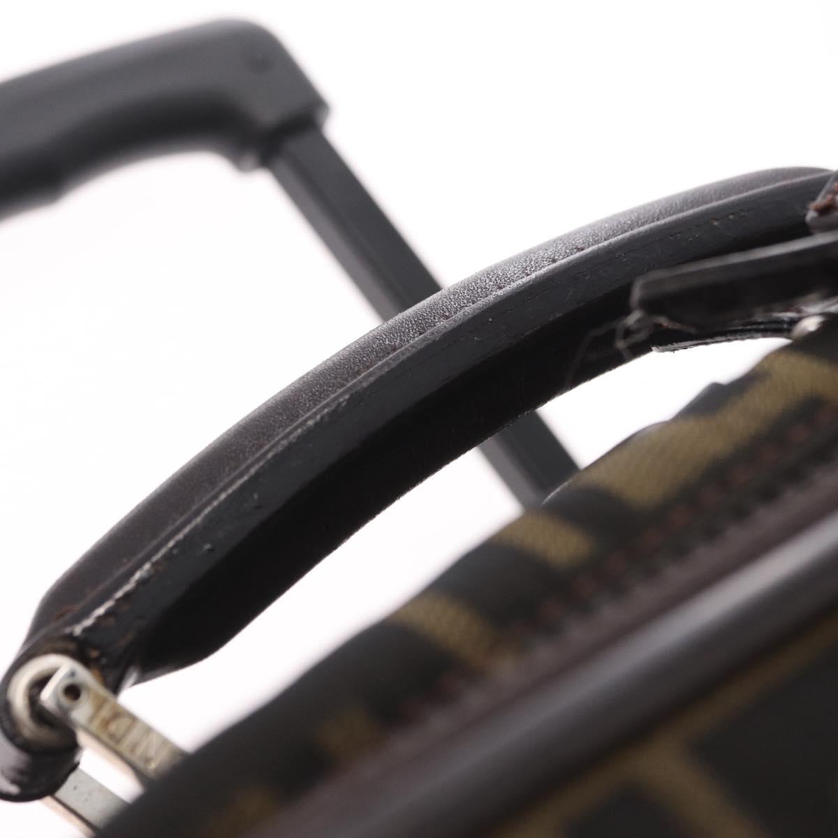 FENDI Zucca Canvas Suitcase Black Silver Auth BA16609V