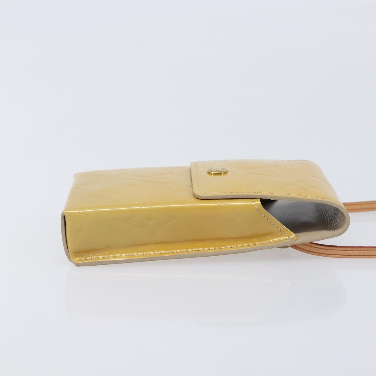 LOUIS VUITTON Monogram Vernis Green Cigarette Case Beige M91048 LV Auth BA16613