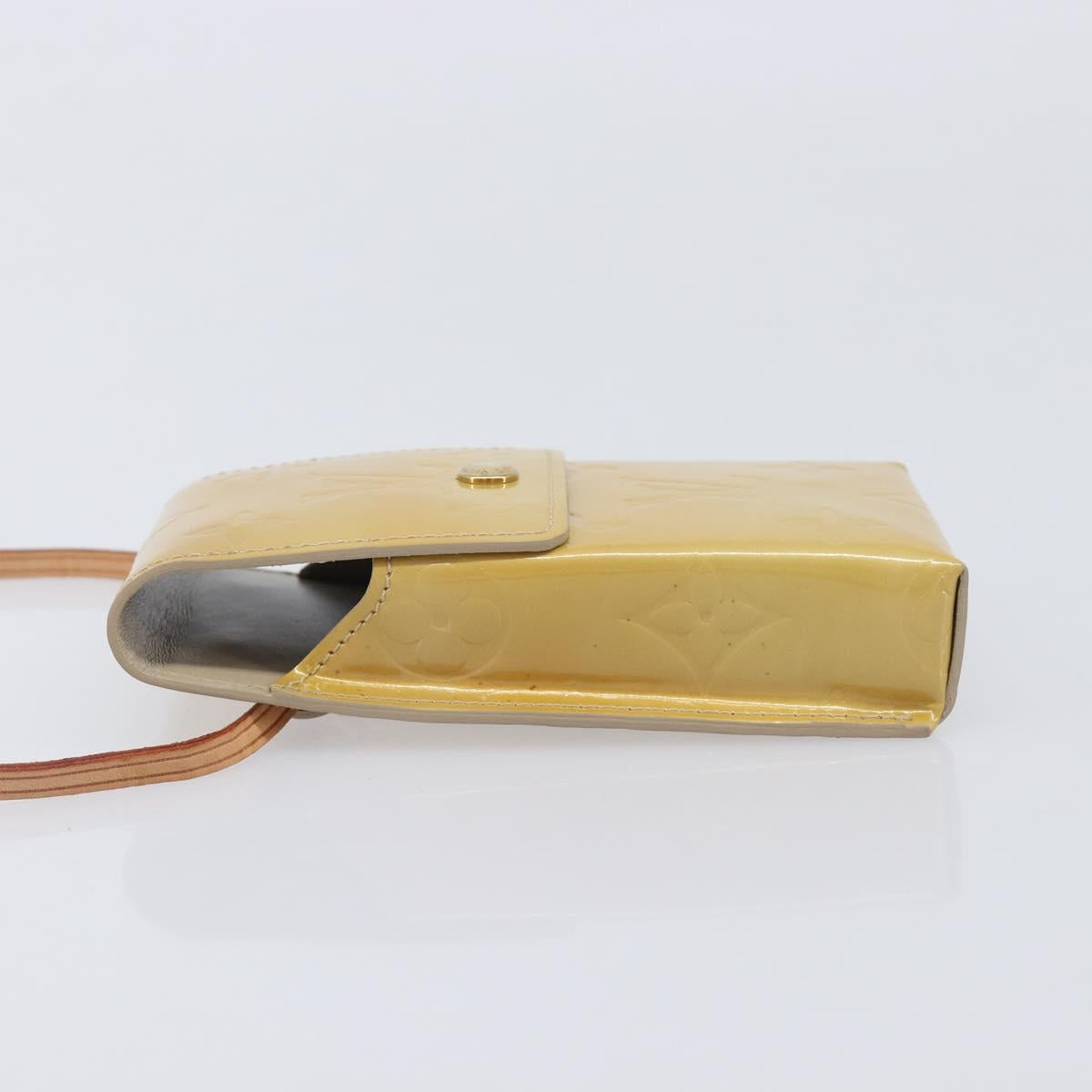 LOUIS VUITTON Monogram Vernis Green Cigarette Case Beige M91048 LV Auth BA16613