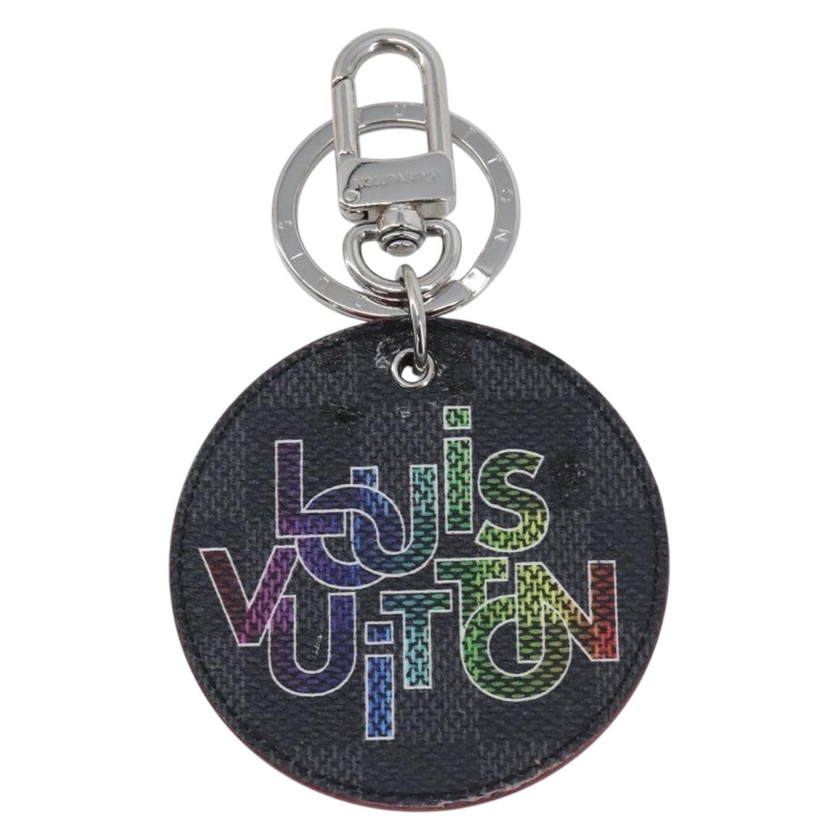 LOUIS VUITTON Damier Graphite Porte Cles Round Illustre M68836 Auth BA16616