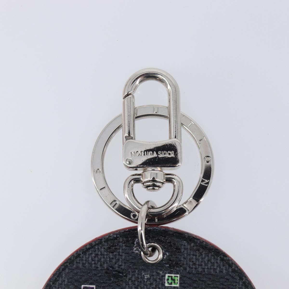 LOUIS VUITTON Damier Graphite Porte Cles Round Illustre M68836 Auth BA16616