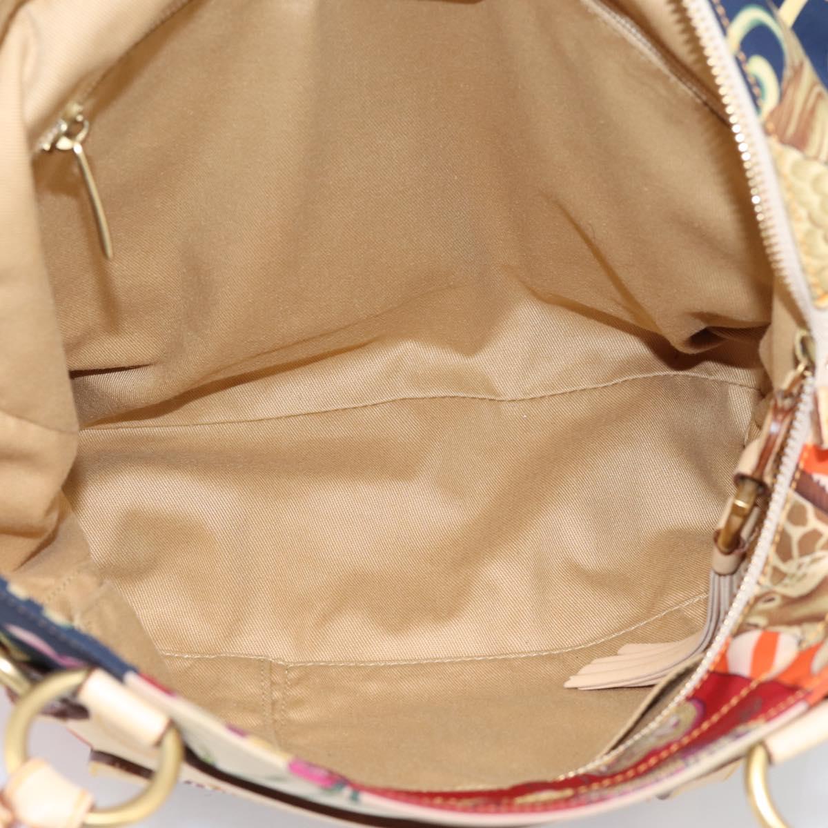 Salvatore Ferragamo Tote Bag Nylon Orange Gold Tone Auth BA16617