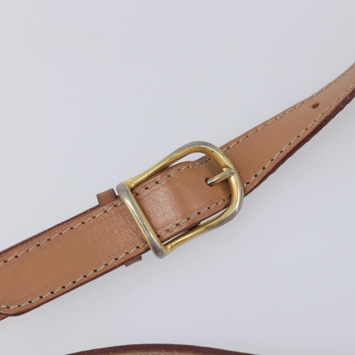 CELINE Macadam Shoulder Bag PVC Brown Gold Tone Auth BA16621