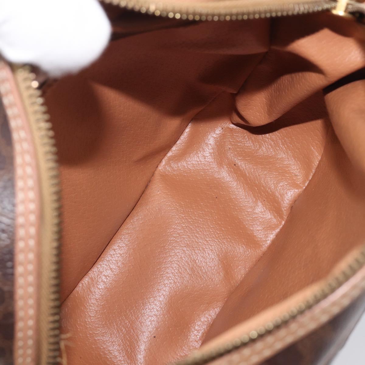 CELINE Macadam Shoulder Bag PVC Brown Gold Tone Auth BA16621