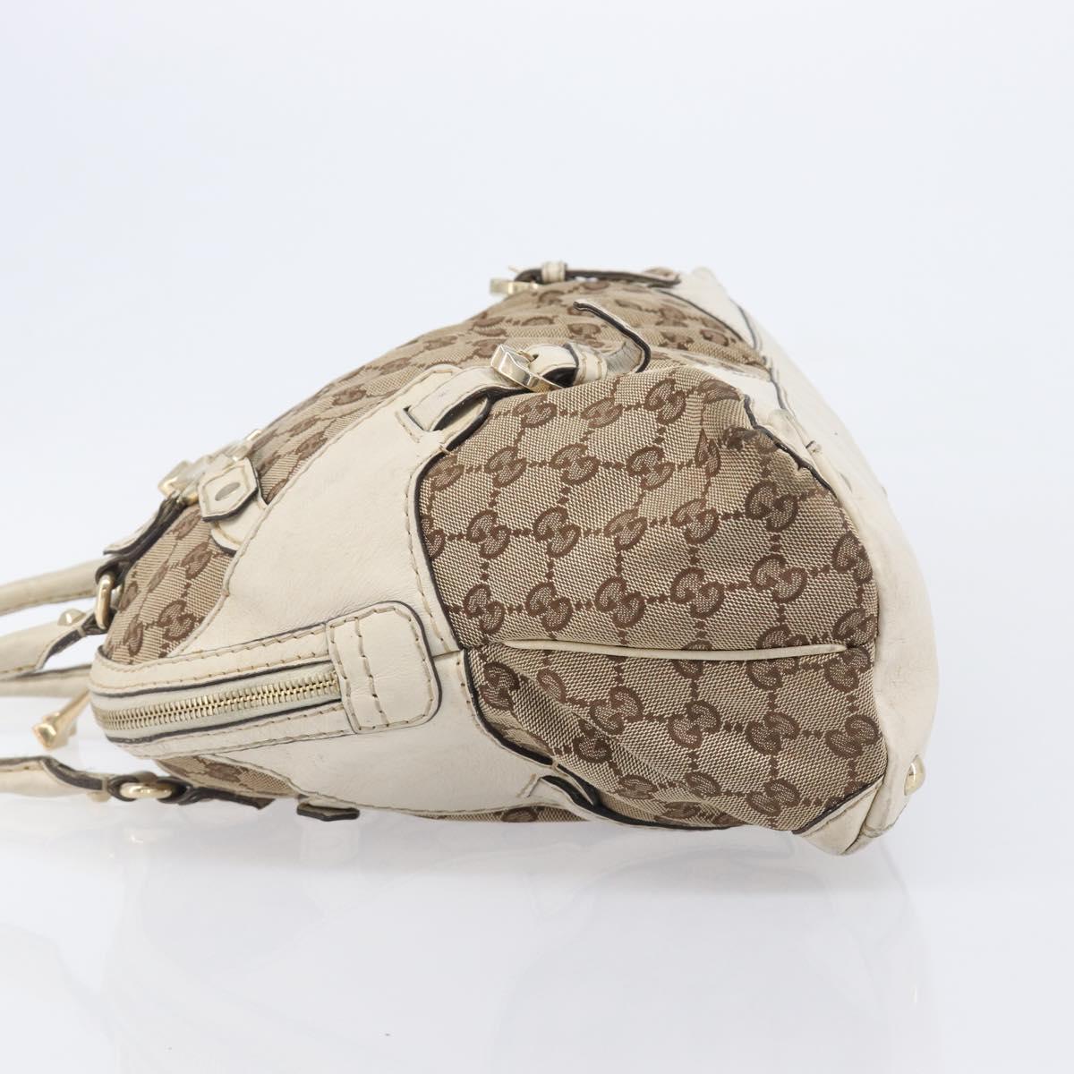 GUCCI GG Canvas Horsebit Tote Bag Beige Gold Tone 189890 Auth BA16625