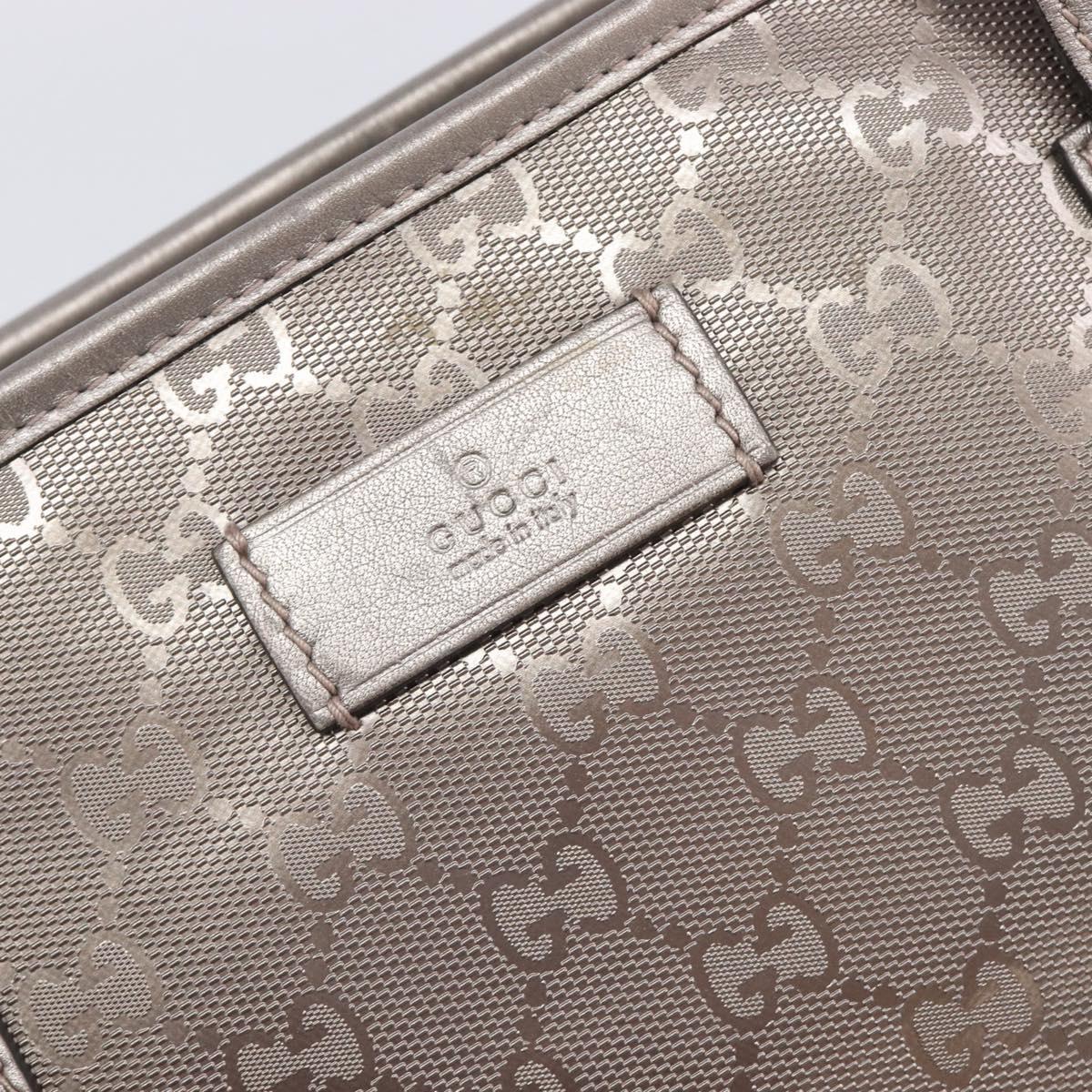 GUCCI GG Implementation Tote Bag PVC Leather Silver 211138 Auth BA16629A