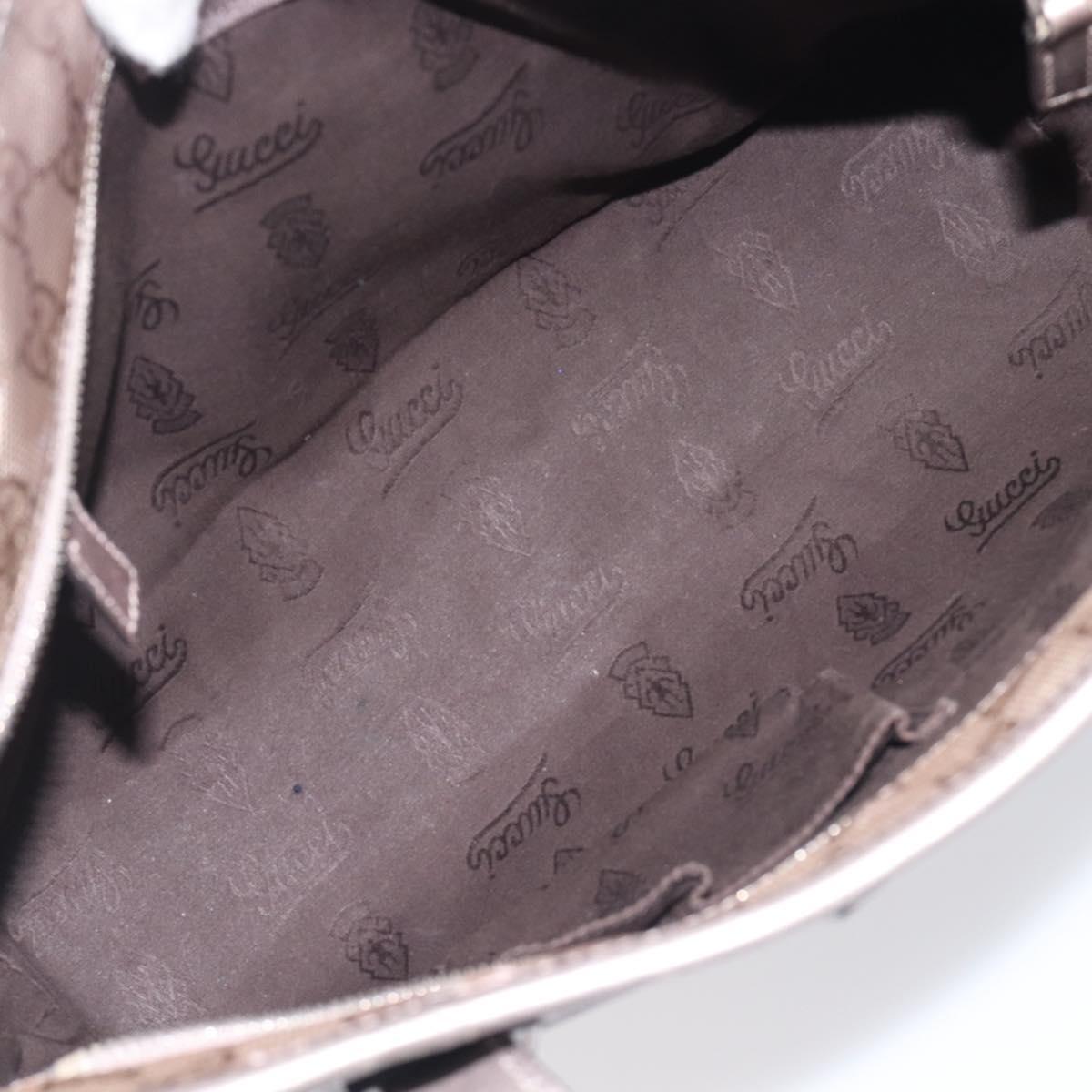GUCCI GG Implementation Tote Bag PVC Leather Silver 211138 Auth BA16629A
