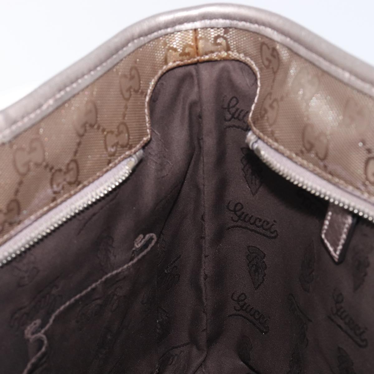 GUCCI GG Implementation Tote Bag PVC Leather Silver 211138 Auth BA16629A