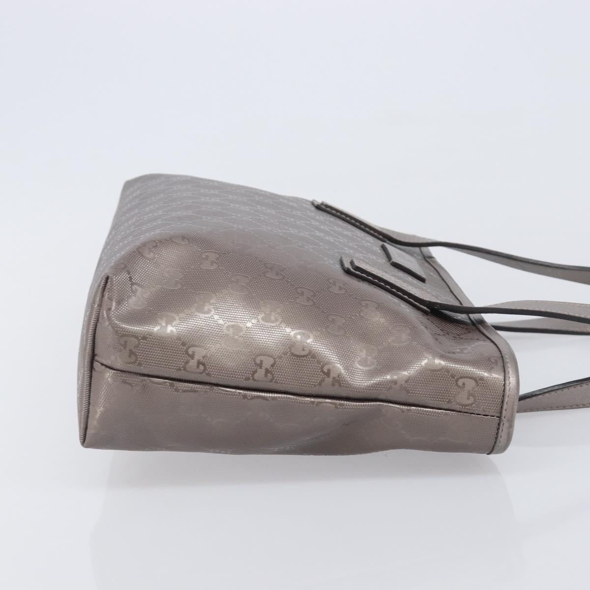 GUCCI GG Implementation Tote Bag PVC Leather Silver 211138 Auth BA16629A