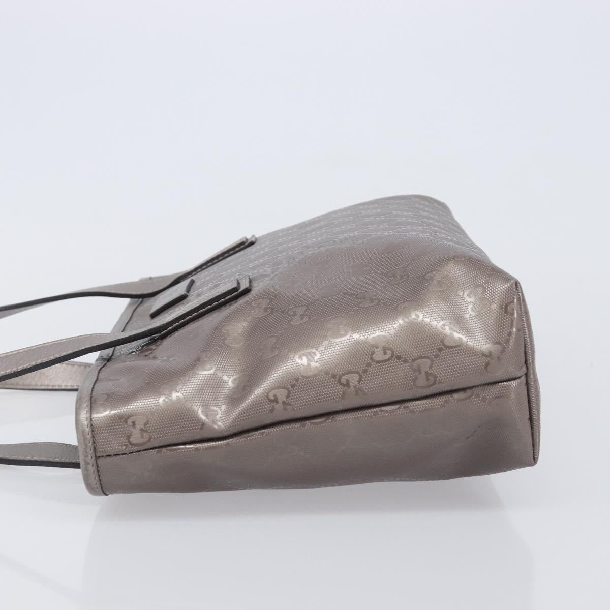 GUCCI GG Implementation Tote Bag PVC Leather Silver 211138 Auth BA16629A