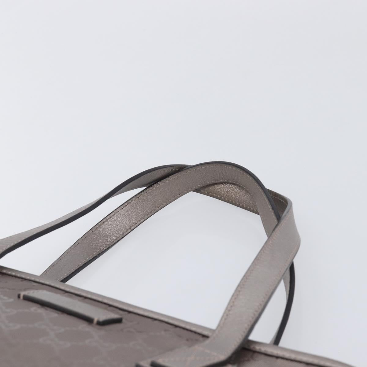 GUCCI GG Implementation Tote Bag PVC Leather Silver 211138 Auth BA16629A