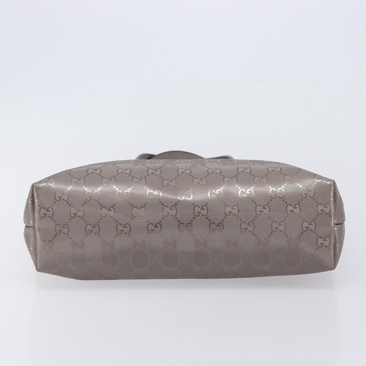 GUCCI GG Implementation Tote Bag PVC Leather Silver 211138 Auth BA16629A