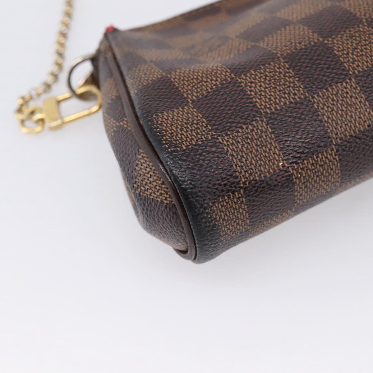 LOUIS VUITTON Damier Ebene Eva Shoulder Bag N55213 LV Auth BA16631