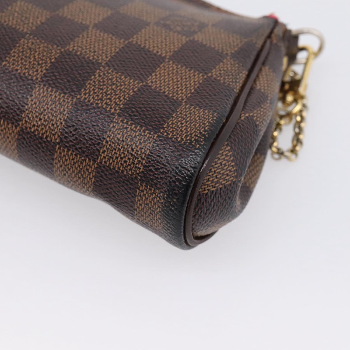 LOUIS VUITTON Damier Ebene Eva Shoulder Bag N55213 LV Auth BA16631