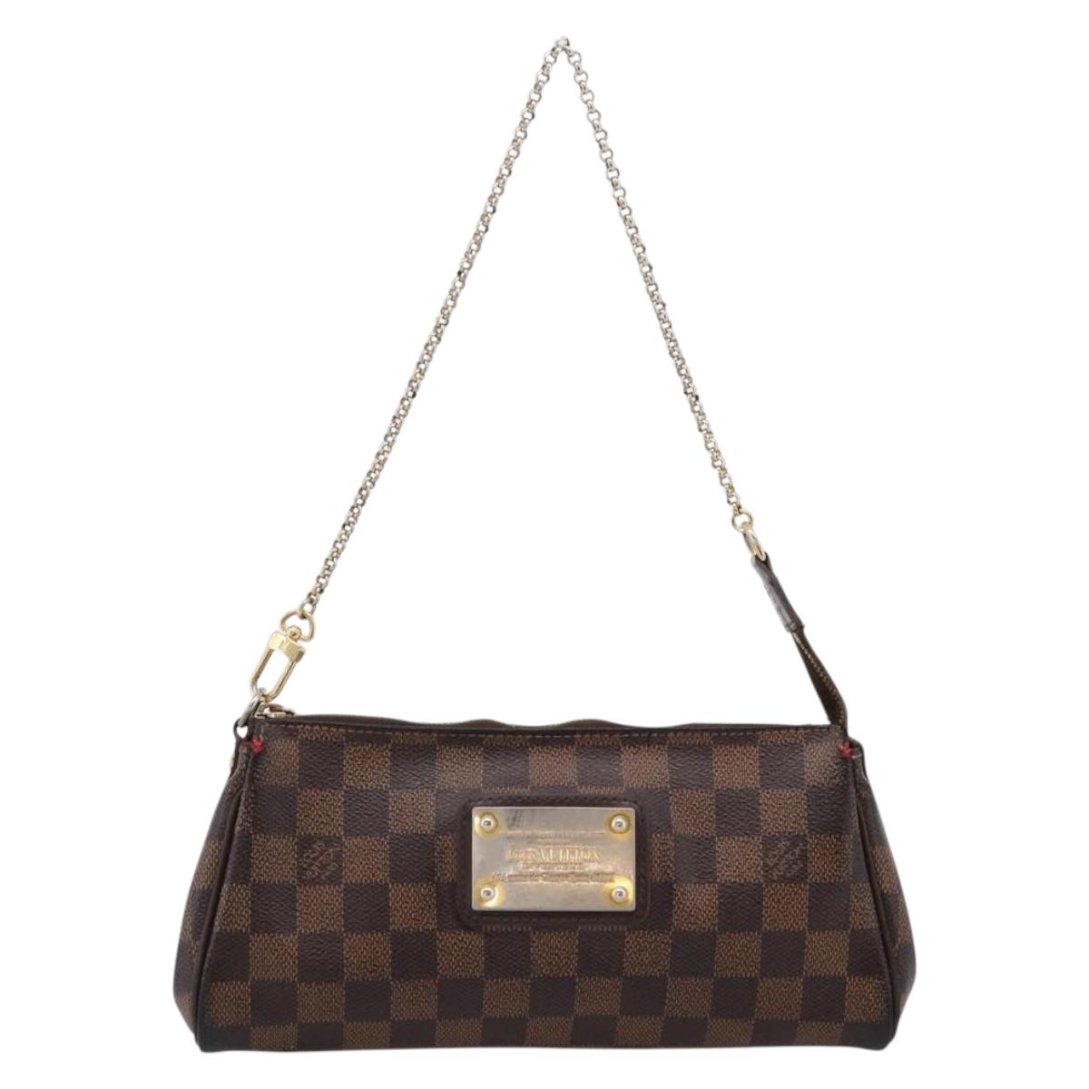 LOUIS VUITTON Damier Ebene Eva Shoulder Bag N55213 LV Auth BA16631