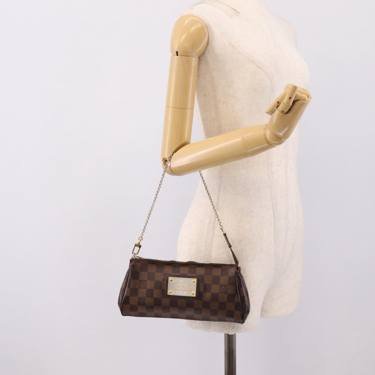 LOUIS VUITTON Damier Ebene Eva Shoulder Bag N55213 LV Auth BA16631