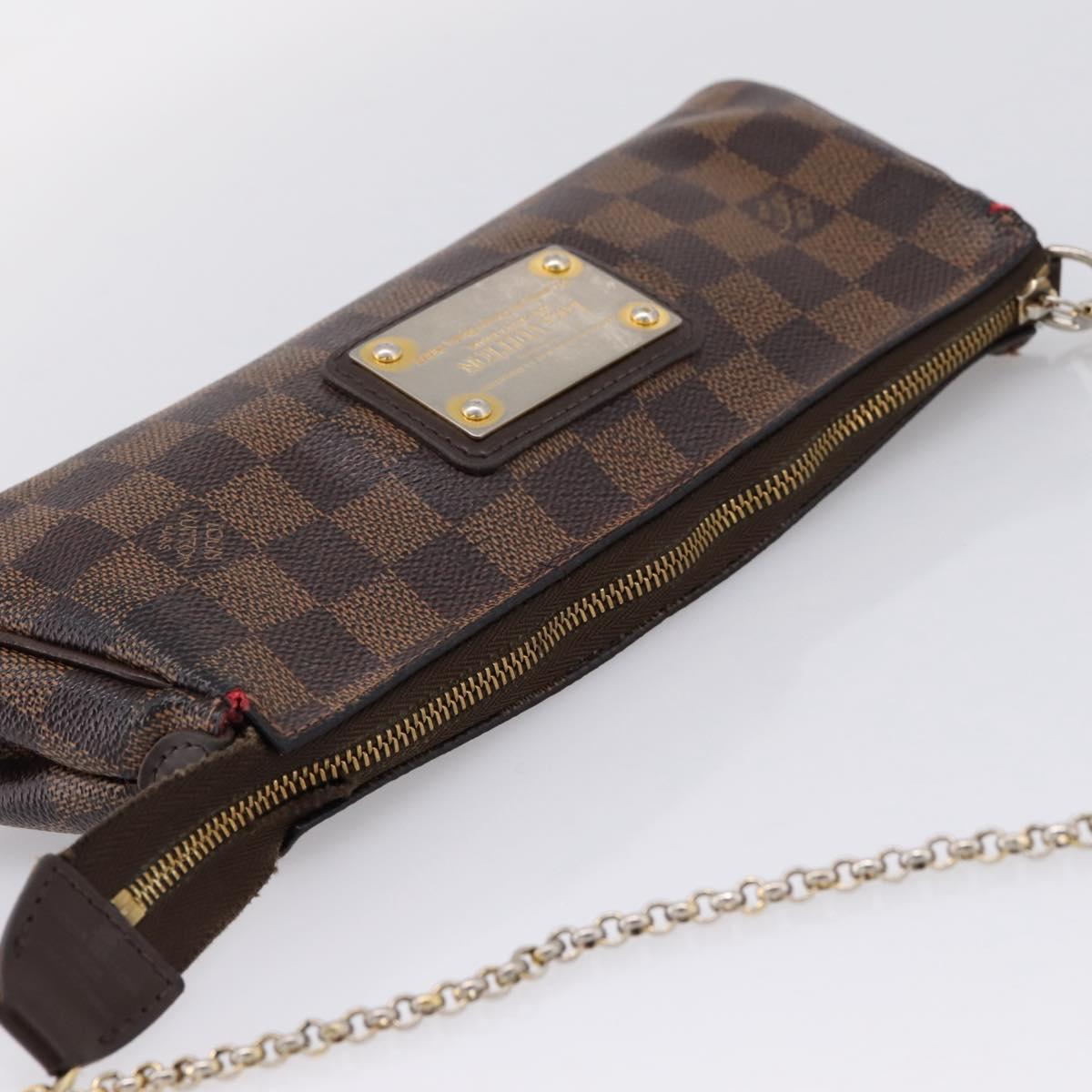 LOUIS VUITTON Damier Ebene Eva Shoulder Bag N55213 LV Auth BA16631