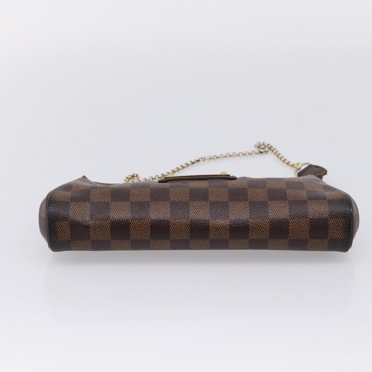 LOUIS VUITTON Damier Ebene Eva Shoulder Bag N55213 LV Auth BA16631