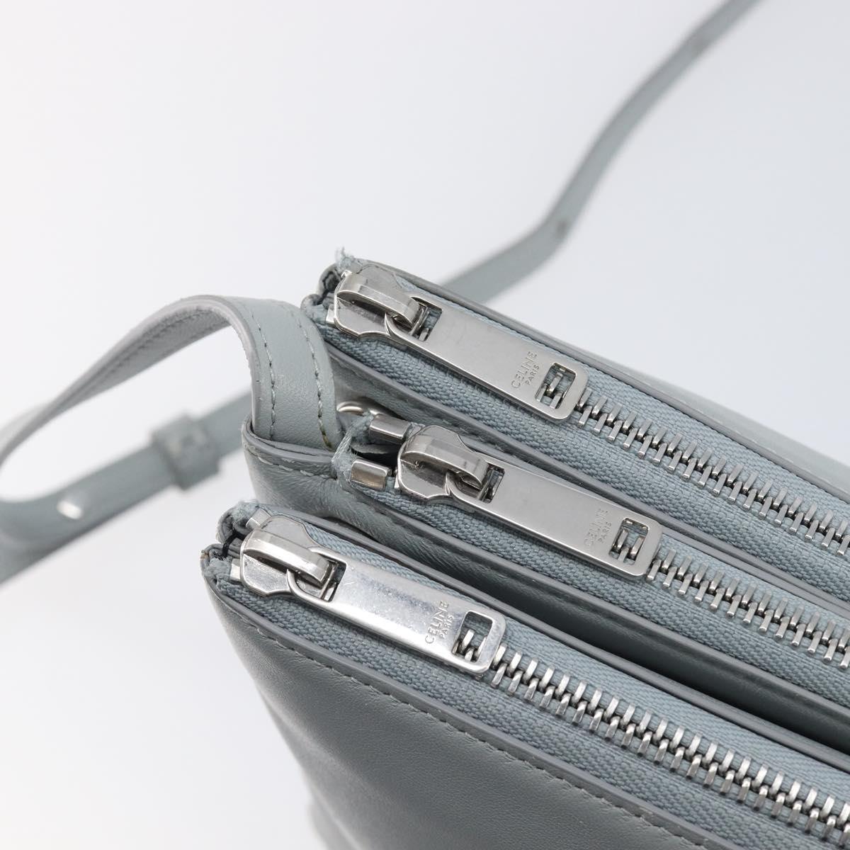 LOUIS VUITTON Trio Shoulder Bag Leather Light Blue Silver LV Auth BA16636A