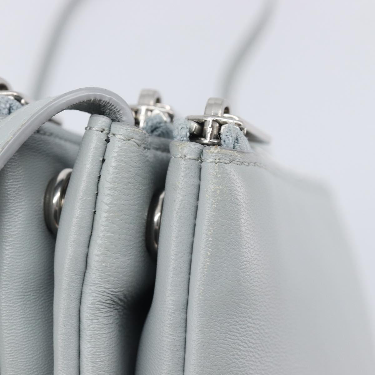 LOUIS VUITTON Trio Shoulder Bag Leather Light Blue Silver LV Auth BA16636A