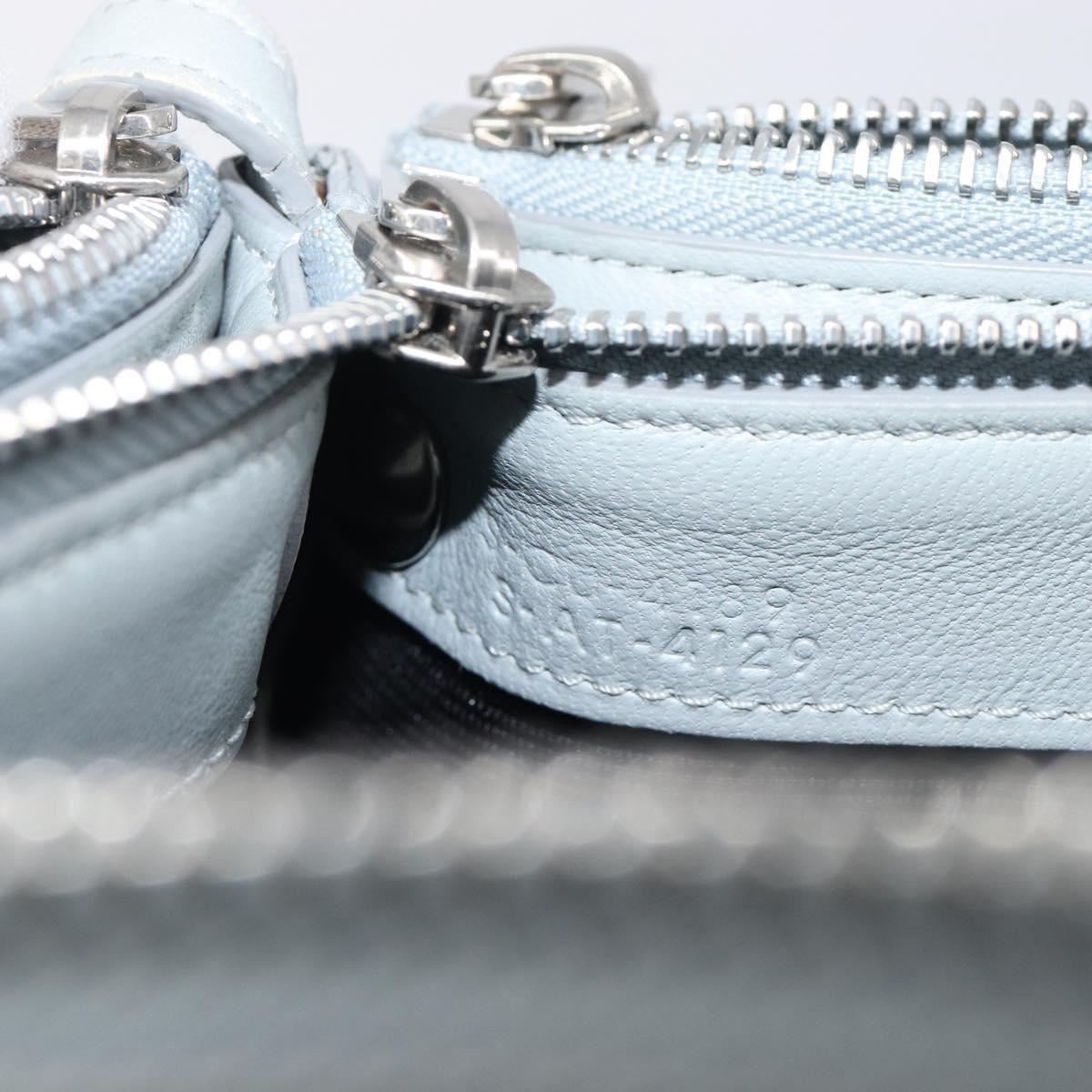 LOUIS VUITTON Trio Shoulder Bag Leather Light Blue Silver LV Auth BA16636A