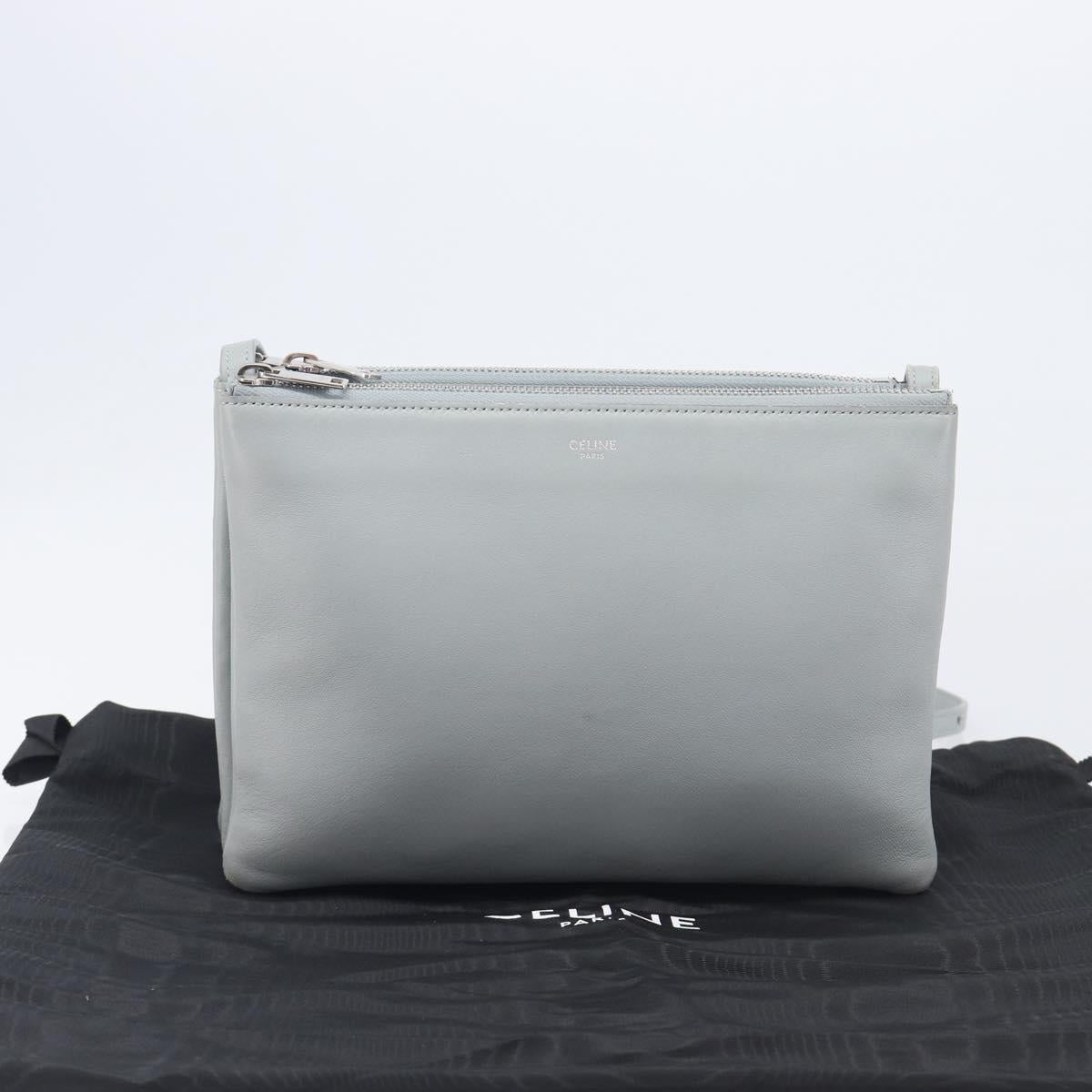 LOUIS VUITTON Trio Shoulder Bag Leather Light Blue Silver LV Auth BA16636A