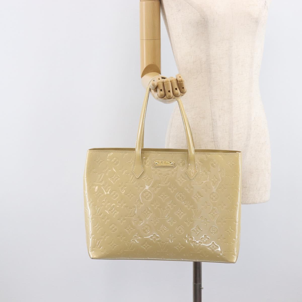 LOUIS VUITTON Monogram Vernis Wilshire MM Bag Broncorail M91441 LV Auth BA16642