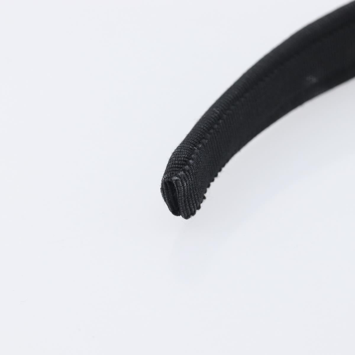 CELINE Hair Band Canvas Black Gold Tone Auth BA16657A