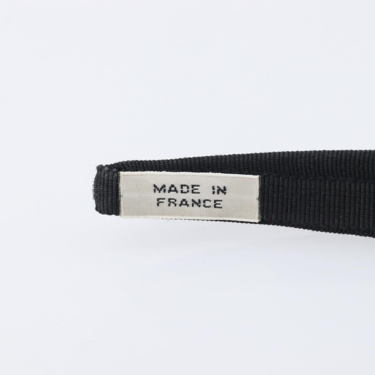 CELINE Hair Band Canvas Black Gold Tone Auth BA16657A