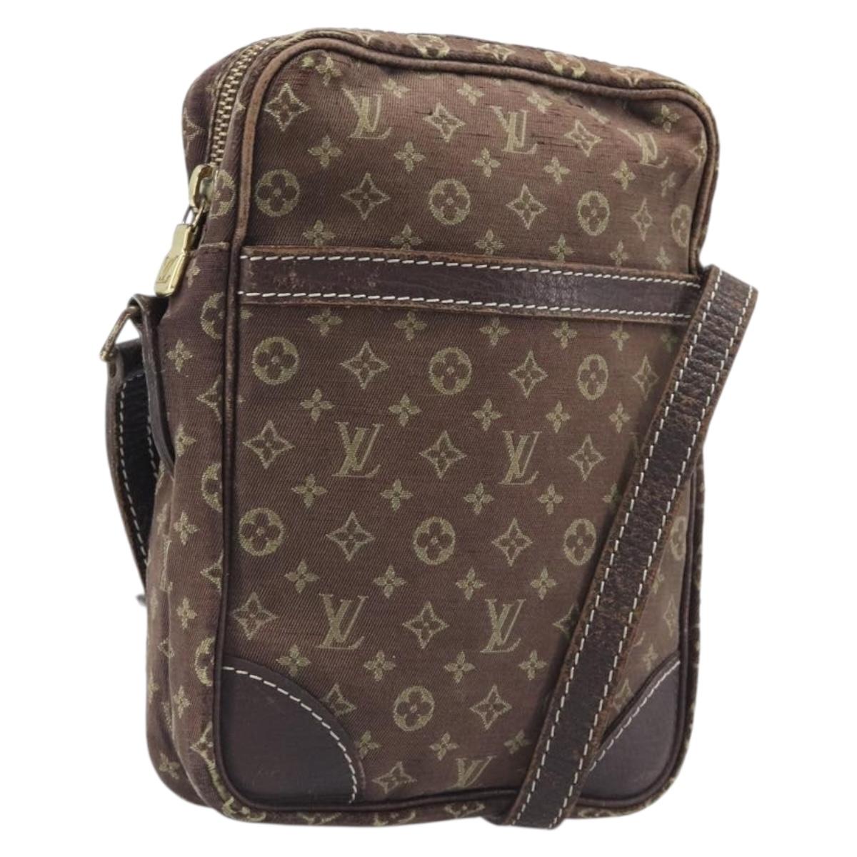 LOUIS VUITTON Monogram Mini Lin Danube Shoulder Bag Ebene M95228 LV Auth BA16659